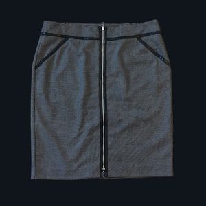 Beautiful black and white Melanie Lyne skirt with leather piping